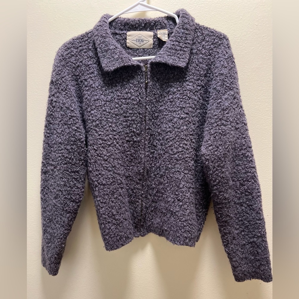 B.Moss zip sweater wool blend